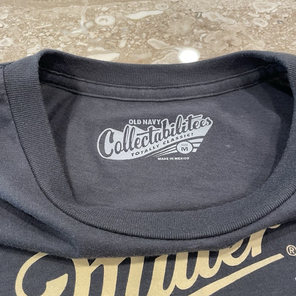 Miller High Life Old Navy Mens Tee T Shirt Gray Logo Short Sleeve Classic Medium - Picture 3 of 10